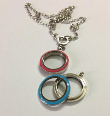 China 2014 New Round Shaped Colorful Enamel Stainless Steel Locket,Glass Memory Enameled Lockets for sale