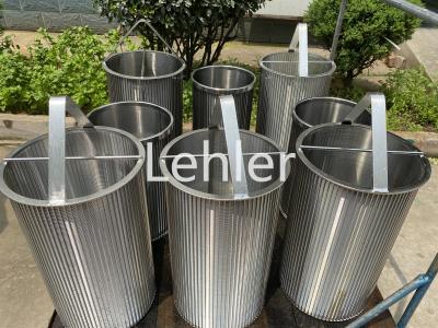 China Cesta vertical circular del cilindro del alambre de la cuña de 100 micrones en venta