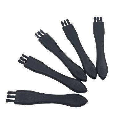 China Black Anti Static Cleaning Brush , ESD Round Conductive Plastic Esd Safe Brush for sale