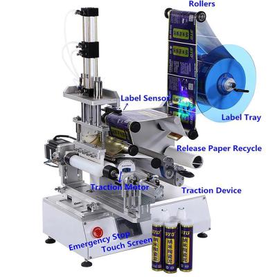 China Semi Automatic Labeling Machine for Round Bottle Vial Glass Jar Can Label Sticking Machine for Sanitizer for sale