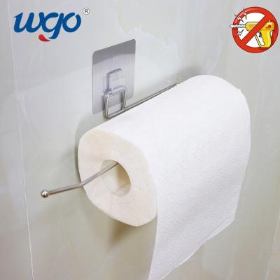 China Damage Free SS201 Body Mounted Paper Towel Holder PVC Sticker Self Adhesive for sale