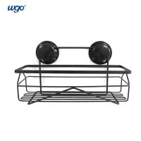 Black Oxidized Suction Cup Bathroom Corner Shelf Rust Free Stainless Steel