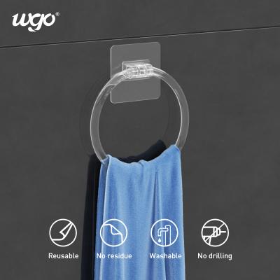 China ISO 9001 white Plastic Towel Ring Holder 5KG Damage Free PVC sticker for sale