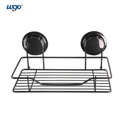 China Carrito negro Shelf Suction del baño del almacenamiento de WGO/moho del arreglo del pegamento libre en venta
