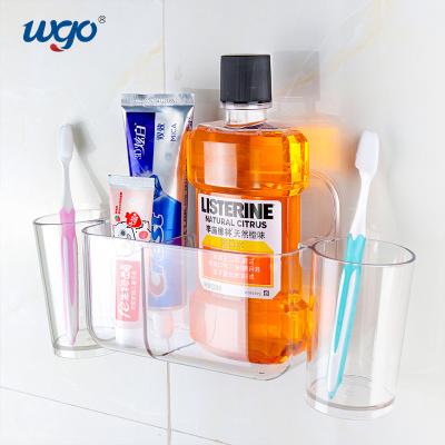 China ODM Wall Mounted Clear Toothbrush Cup Holder 140mm High Damage Free for sale