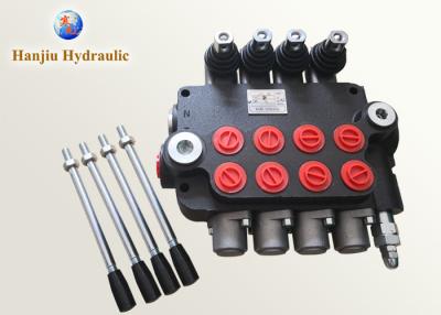 China Professional 4 Spool Hydraulic Control Valve / Monoblock Loader Valve 80LPM for sale