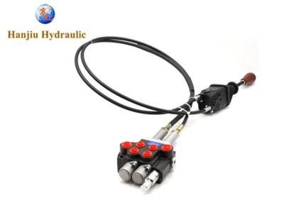 China 2 Spool Hydraulic Valve 40L/Min With Remote Cable Control For Truck Mounted Cranes for sale