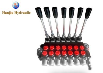 China Hydraulic Control 7 Ways 40Liters Platform Manual Control Valve 7levers Standard BSP Ports for sale