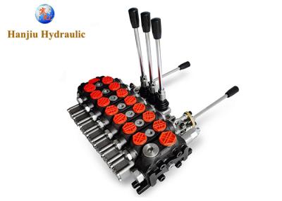 China 07 Stages 100lpm Hydraulic Directional Control Valve Double Action Manual Activation for sale