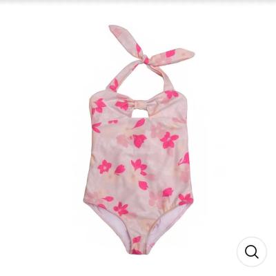 China Wholesale Private Label OEM Custom Pink Children Swimwear Kids Girls One-Piece Bikini for sale