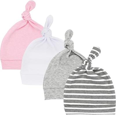 China Ins 100% Cotton Private Label Newborn Beanie Hospital Hat Infant 0-6 Months Unisex for sale