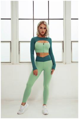 China Polyester Fitness Gym Yoga Clothes Womens Cropped Workout Leggings Activewear for sale