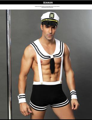 China XXL Men'S Sexy Lingeries Waist 82cm Bust 87cm Sailor Uniform Cosplay for sale