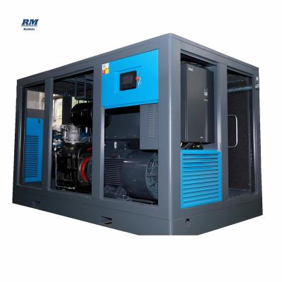 China 37 kw 6 Bar Energy Saving Two Stage Electric Screw Air Compressor with big air flow 2-stage screw airend for sale