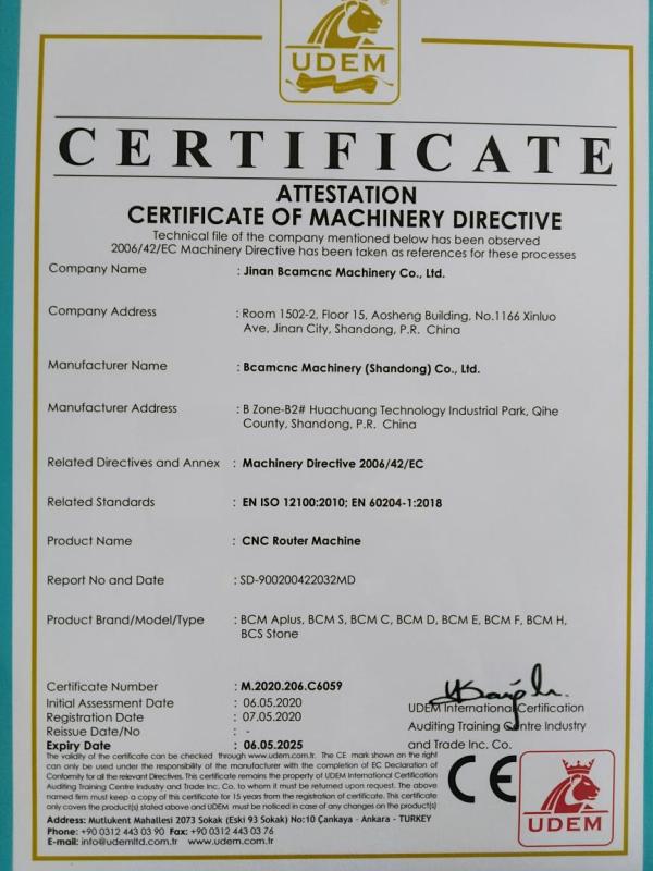 CE - Jinan Bcamcnc Machinery Co., Ltd.