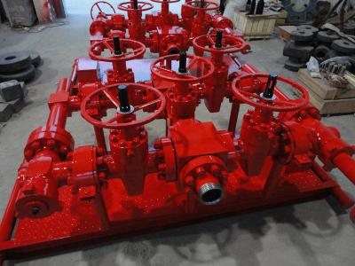 中国 赤いチョーク多岐管の石油およびガス2 1/16の」高圧の井戸のテストのためのX 10000psi 販売のため