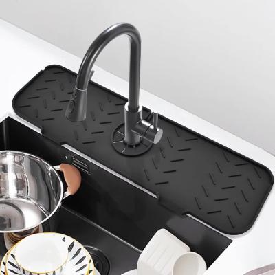 China Practical Leakproof Kitchen Guard Silicone Faucet Splash Mat Harmless for sale