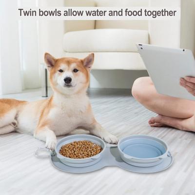 China Collapsible Silicone Pet Suppliers Bowl Harmless 2 Pack For Travel for sale