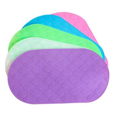 China Multicolor Durable Silicone Shower Mat With Suction Cup Portable for sale