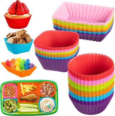 China Silicone Lunch Box Dividers, Colorful Bento Box Dividers, Silicone Cupcake Liners, Reusable Bento Box Accessories for sale