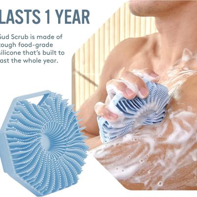 China Men Women Lead Free Silicone Shower Scrubber Gentle Exfoliating And Massage for sale