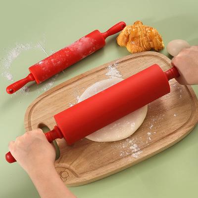China Handle Silicone Rolling Pin Non Stick For Home Kitchen Cake for sale