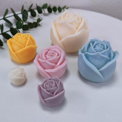 China Moldes de velas de flores de rosa, moldes de silicone 3D de flores de rosa para fabricação de sabonetes de resina epóxi à venda