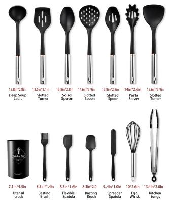 China Set de utensilios de cocina 14pcs Set de utensilios de cocina antiadherentes utensilios de cocina con mango de acero inoxidable Gadgets de cocina en venta