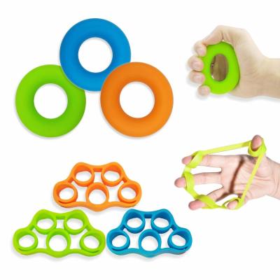 China Silicone Hand Grip Strengthener Finger Exerciser Grip Strength Trainer NEW MATERIAL Forearm Grip Workout FingerStretcher for sale