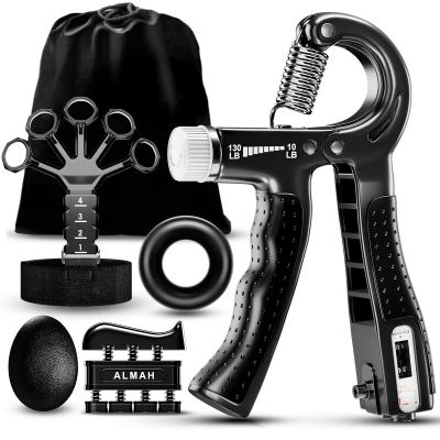 China 5 Pack Hand Grip Strengthner Kit Verstelbare siliconen Grip Strength Trainer Kit Te koop
