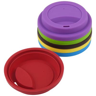 China Silicone Drinking Lid Spill-Proof Cup Lids Reusable Coffee Mug Lids Coffee Cup Cover Silicone Hot Cup Lids Travel Lids for sale