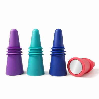 China Reusable Wine Bottle Silicone Stoppers Beverage Bottle Stoppers With Grip Top To Keep Fresh for sale