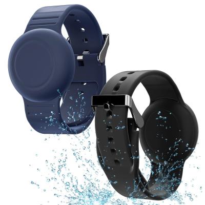 China Kids Waterproof Silicone Air Tag Bracelet Wristband Lightweight GPS Tracker Holder For Apple à venda