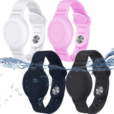 China Waterproof Kids Silicone Airtag Bracelet For Wristband Of AirTag GPS Tracker Case For Air Tag Holder Strap Band for sale