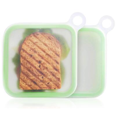 China Microwave And Dishwasher Safe Silicone Sandwich Container For Lunch Boxes Reusable Silicone Storage Bag Lunch Containers en venta