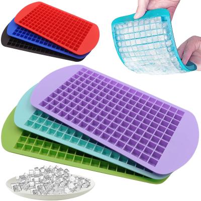 China Food Grade Lce Cube Tray With Lid And Bin For Freezer BPA Free Silicone Ice Cube Trays Molds Te koop