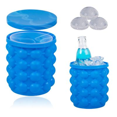 Chine Silicone Ice Bucket Ice Cup With Lid Easy Releaser Ice Cube Mold Ice Trays Ice Cube Maker For Cocktail Whiskey Beverages à vendre