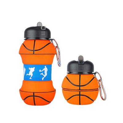 China Silicone Collapsible Water Bottles Pop Its Water Bottle For Toddlers Camping Cup With Carabiner for sale