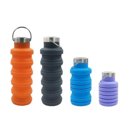 中国 Reuseable Collapsible Water Bottle BPA Free Silicone Foldable Water Bottles For Travel Gym Camping Hiking 販売のため