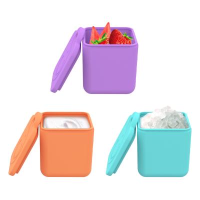 China Dips Containers For Kids Prints, Leakproof Lunch Box Divider Sealing & Lids Silicone Meal Holder BPA-Free Salad Dressing for sale