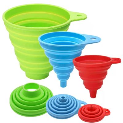 China Funnels For Filling Bottles Kitchen Funnel Funnels For Kitchen Use Food Grade Silicone Collapsible Funnel Liquid Powder for sale