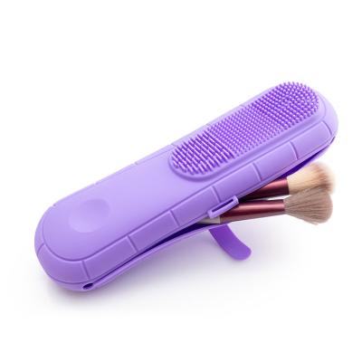 China Durable Tasteless Silicone Cosmetic Purse , Tasteless Makeup Brush Holder Silicone for sale