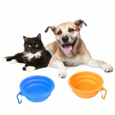 China Silicone Collapsible Dog Bowls BPA Free Portable Foldable Travel Bowl For Pet Cat Food Water Feeding Dish For Camping for sale