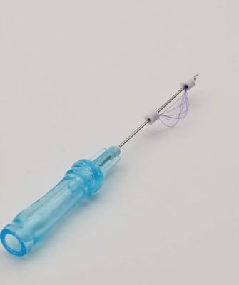 China 6D 12D 300mm / 420mm Double PDO Needle For Face Buttocks Breast Lifting Thread for sale