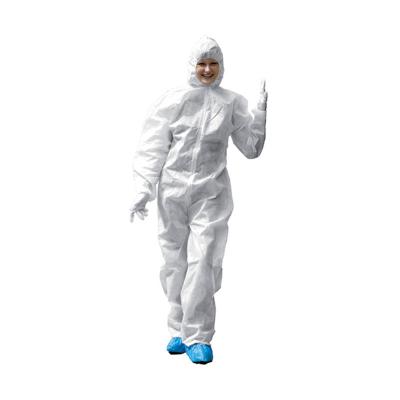 China PP Non Woven Dust Clean Room Disposable White Coverall With Hood for sale