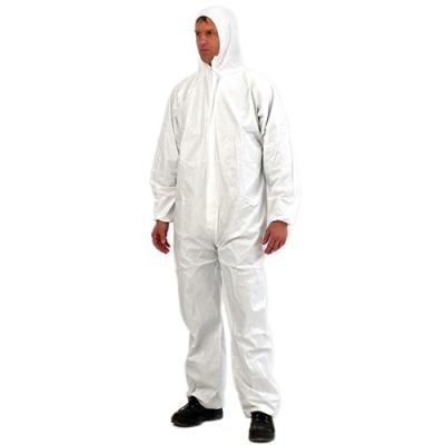 China Chemical Resistant Microporous Work Protective Disposable Coverall Suit GSM 30g - 70g for sale