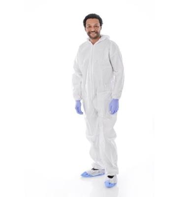China Disposable Microporous Protective Clothing Coverall Suit Latex Free With Hood for sale