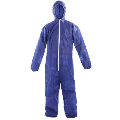 China Anti - Static Blue Breathable Disposable Safety SMS Protective Coverall Suit for sale