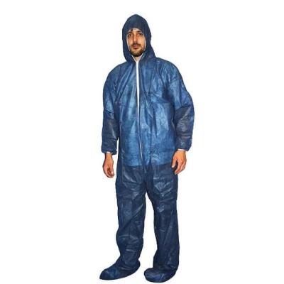China Navy Blue SBPP + PE Coating Disposable Coverall Suit Safety Workwear for sale