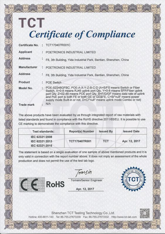 RoHS (POE-A-X-Y-Z-B-C-D) - POETRONICS INDUSTRIAL LIMITED
